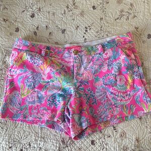 Vibrant Pink Patterned Women's Shorts